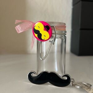 NWT 3PC Mustache Mason Jar Set